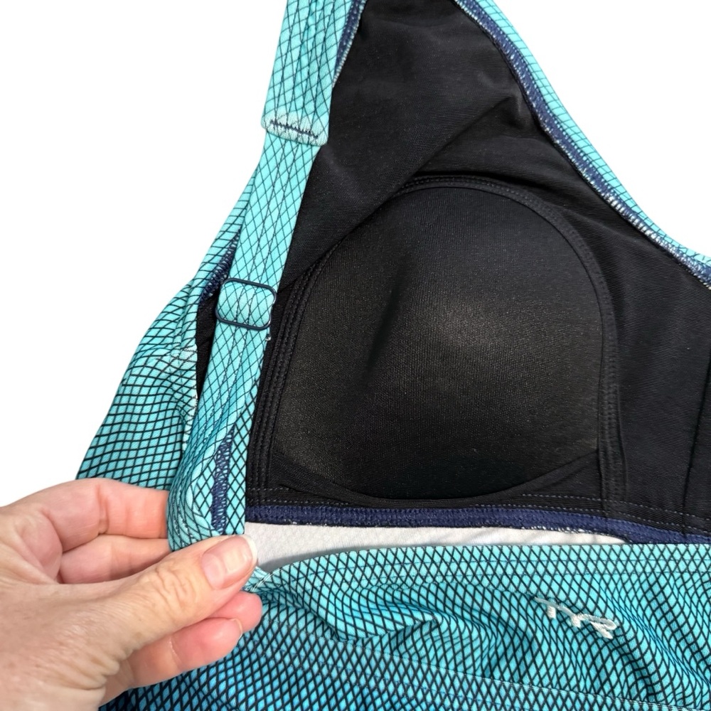 TYR Fishnet V Neck Tankini Women’s Size 14 Teal Navy - Picture 6 of 11